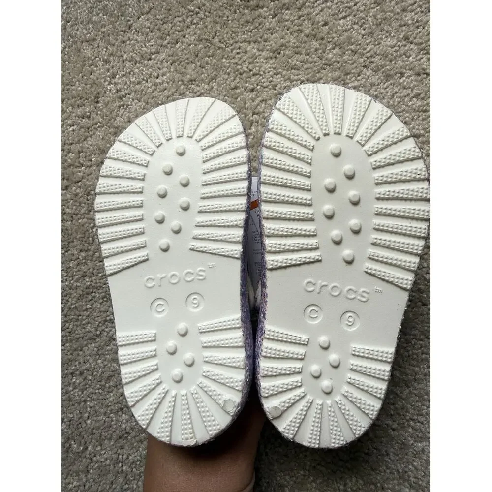 Crocs Classic Glitter Fisherman T Sandals Purple Multi Unisex Kids C9 EU25-26